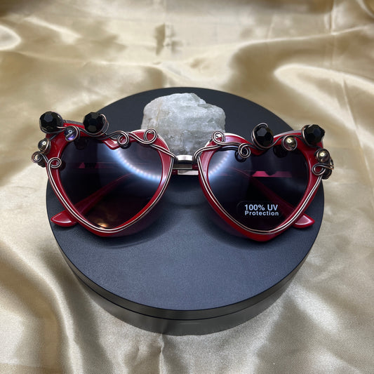 Only Have Eyes For U Wire Wrapped Sunglasses with Glass & Plastic Beads
