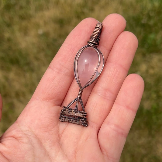 Hot Air Balloon Oxidized Copper Wire Wrapped Pendant