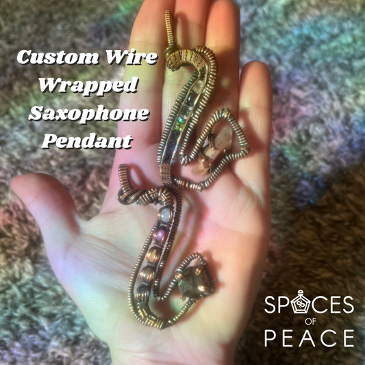 Custom Wire Wrapped Saxophone Pendant Inquiry- Limited Quantities Available