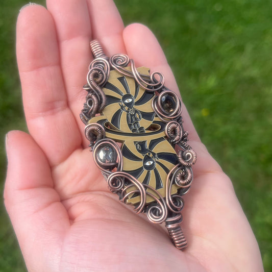 Double Bailed Handmade Wire Wrapped Pin Pendant