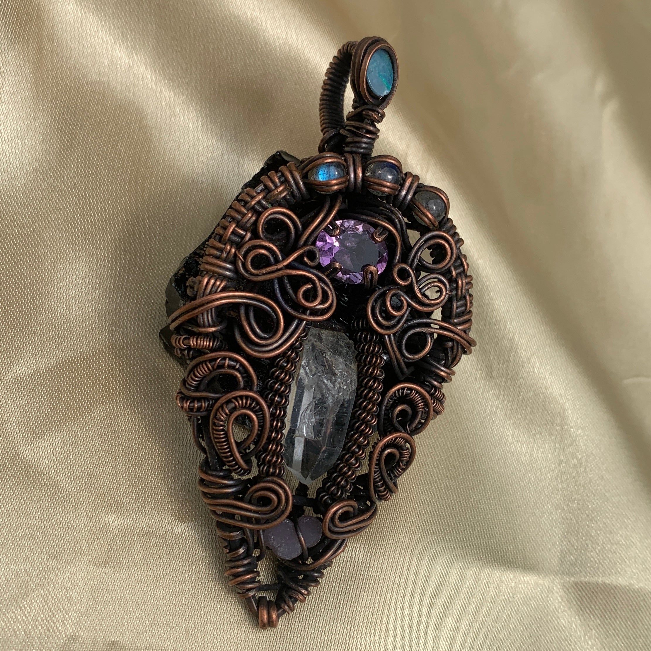 Angelite Wire Wrapped Pendant