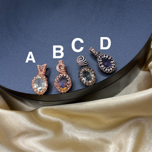 Copper Gemstone Mini Pendants
