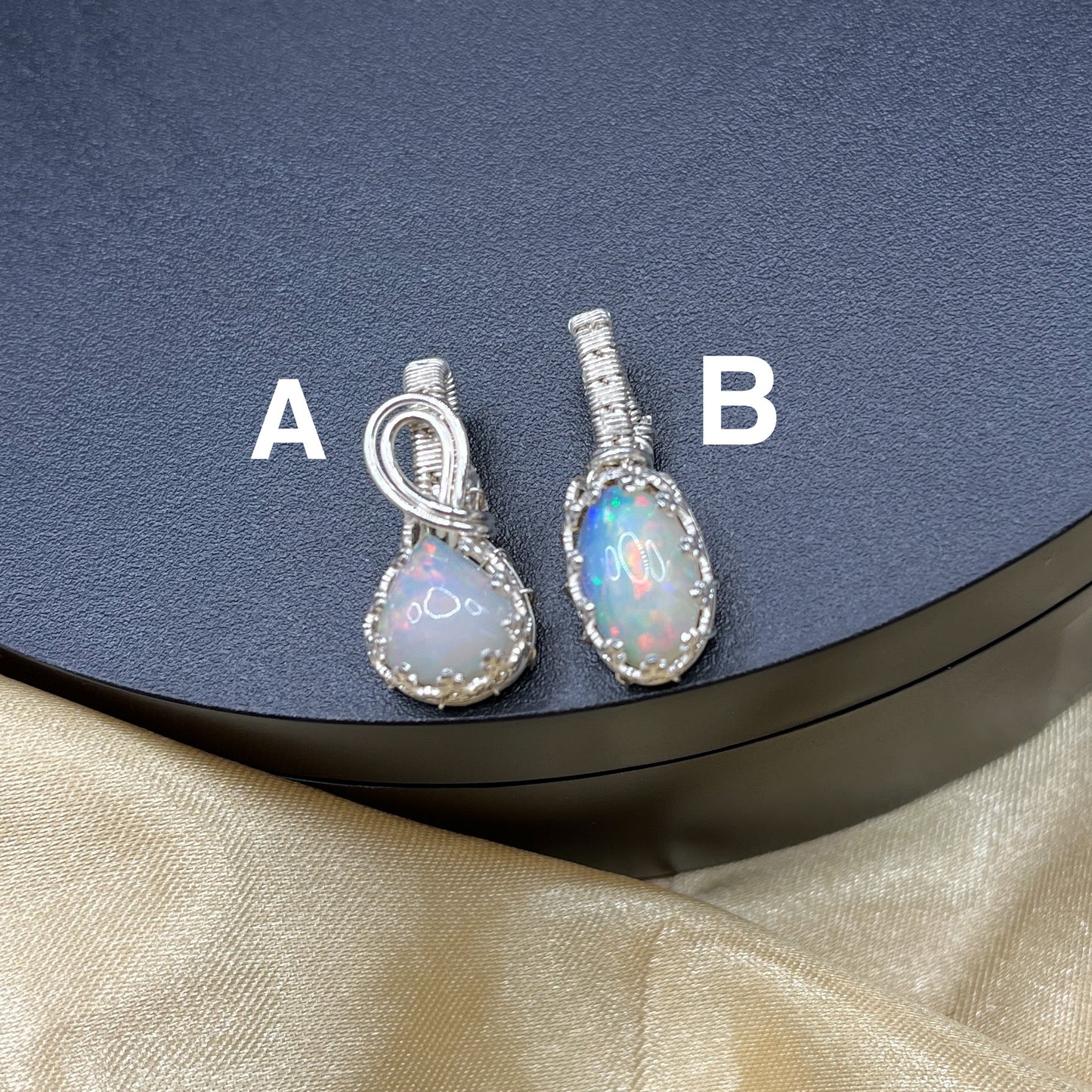 Sterling Silver Ethiopian Opal Pendants