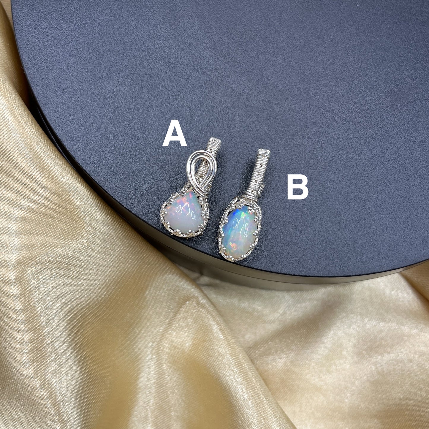 Sterling Silver Ethiopian Opal Pendants